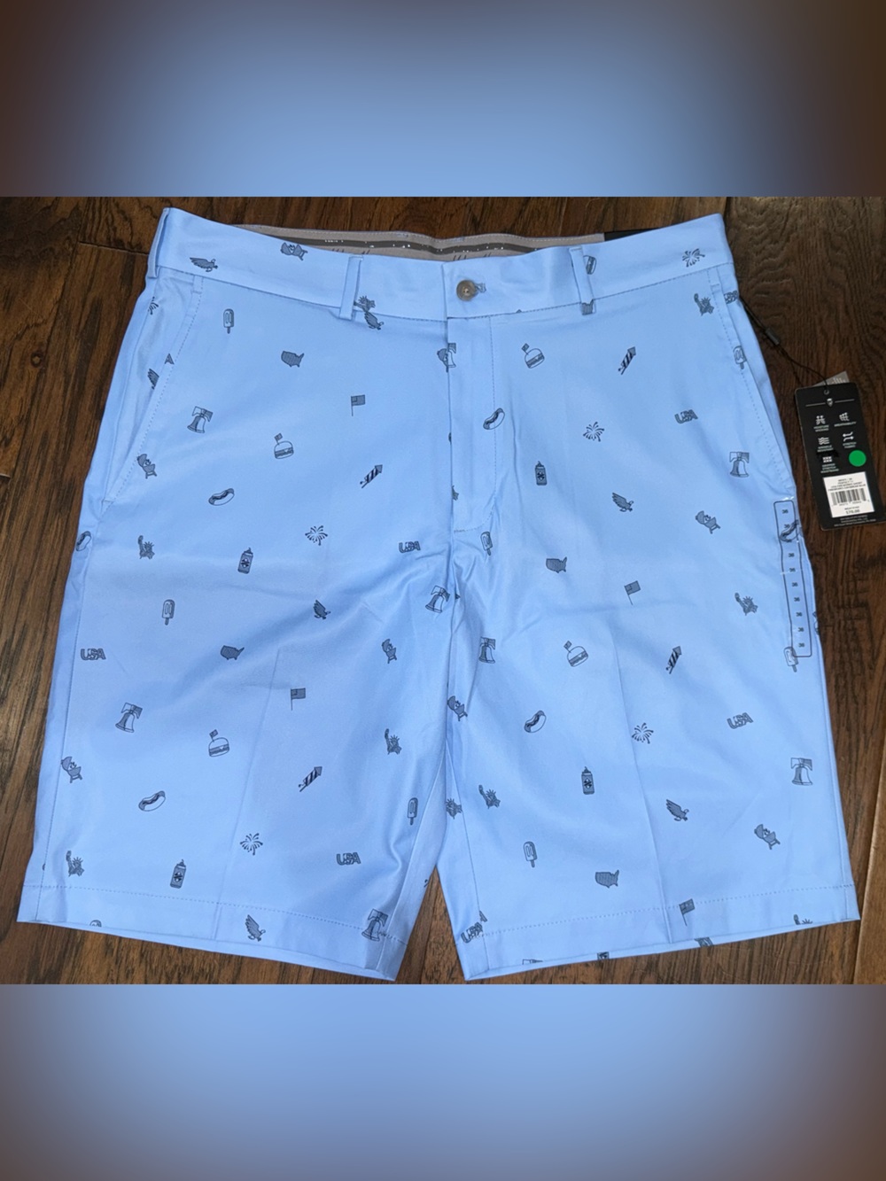Men’s Walter Hagen “Perfect 11” Flat Front size 36, 10” inseam, Fireworks Blue
